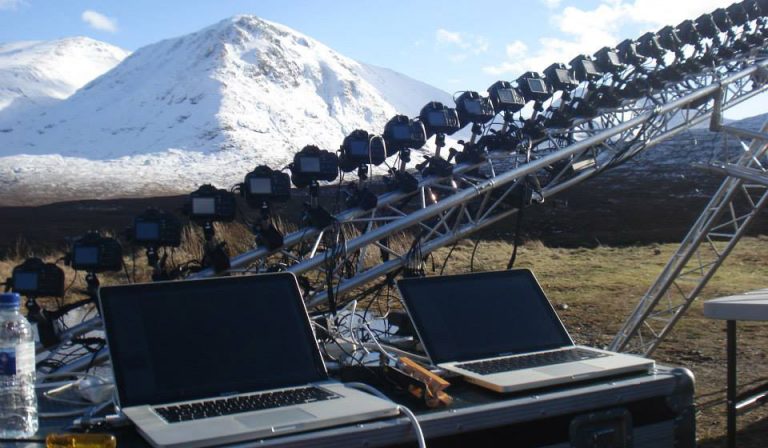Computers for bullet time rig on Land Rover advert set