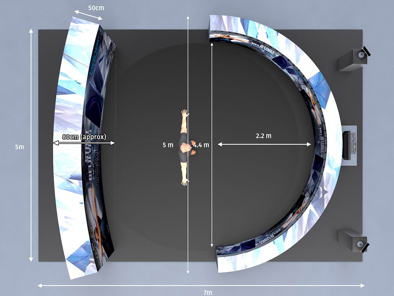 Top view of bullet time booth for Dr Strange