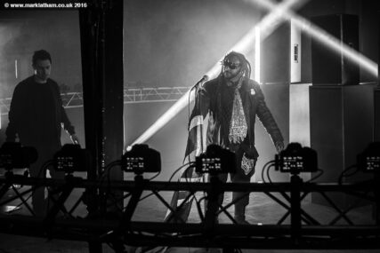 Benji from Skindred on set of bullet time rig shoot